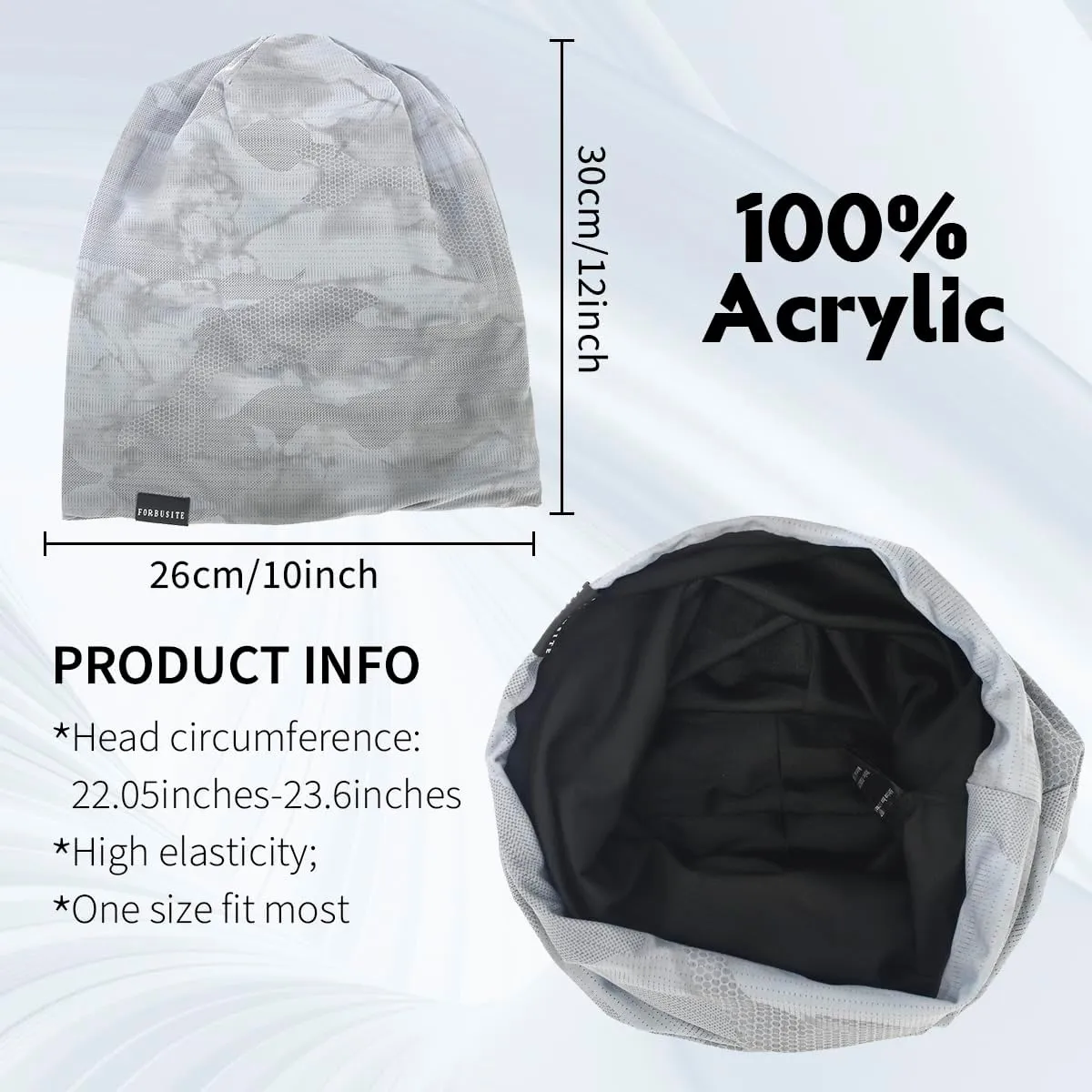 Ruphedy Mens Summer Slouchy Beanie Long Baggy Lightweight Skull Cap Quick Drying