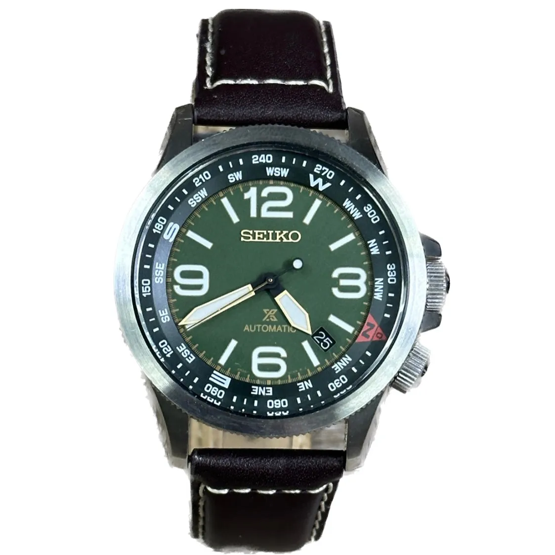 Seiko Prospex Automatic SRPA77K1 - Green Face with Leather Band