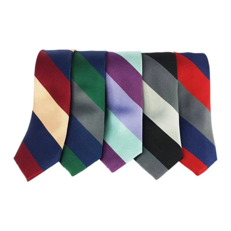 Skinny Blue Red Grey Striped Tie