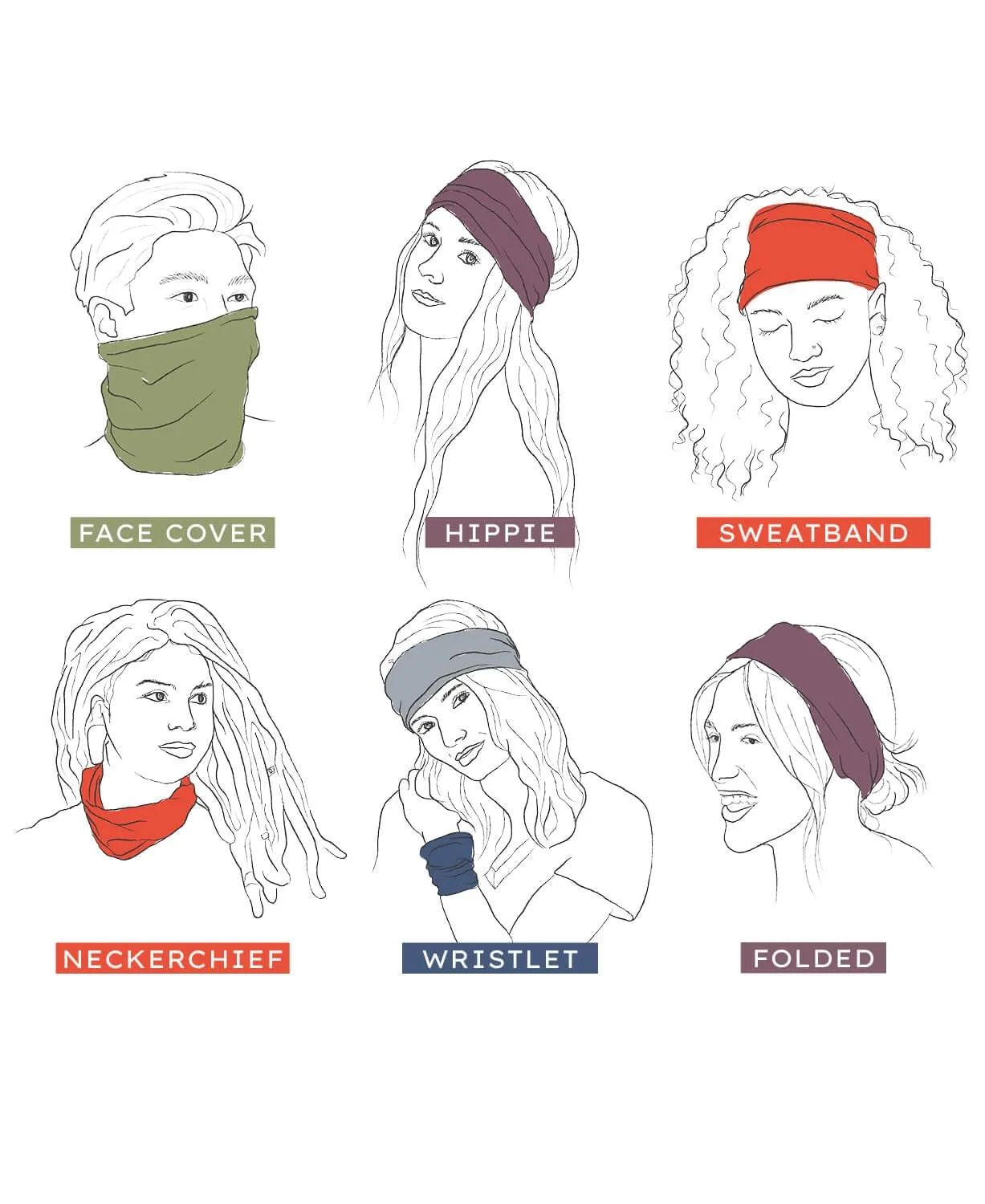 Soul Flower Women's Raw Edge Boho Headband, Sage Organic Cotton Blend Wide Half Bandeau