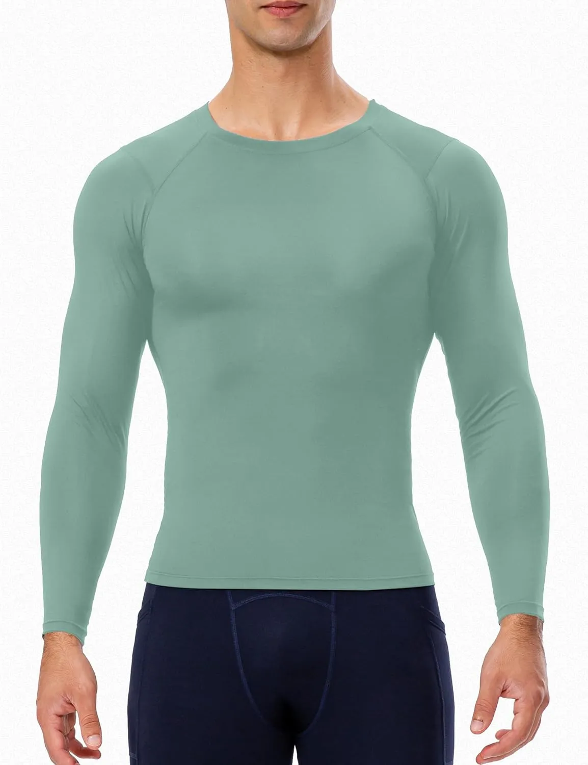 SPVISE Men's Compression Shirt Long Sleeve Athletic Workout T-Shirts Top Active Sport Baselayer Undershirt Gear Shirt Dry Fit