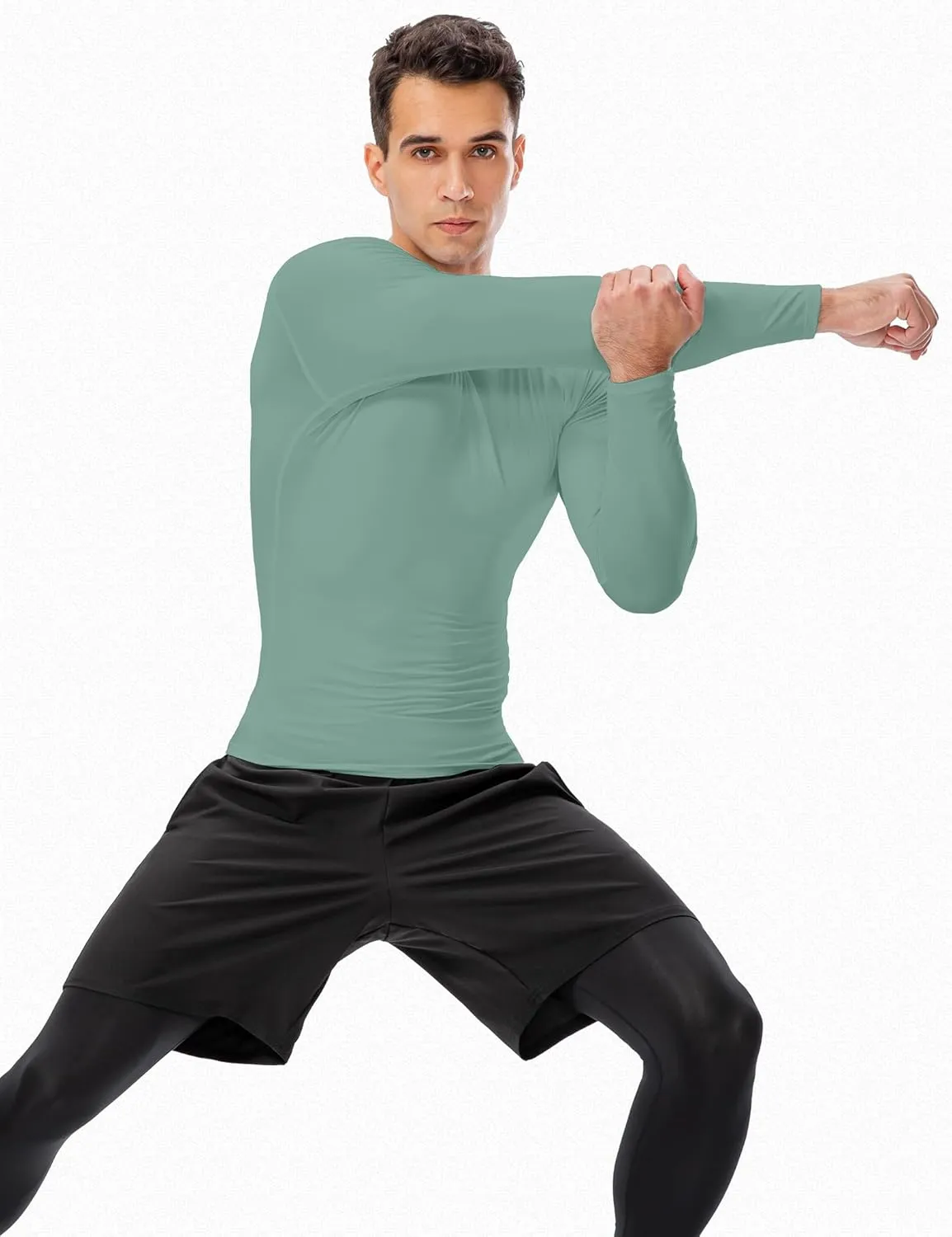 SPVISE Men's Compression Shirt Long Sleeve Athletic Workout T-Shirts Top Active Sport Baselayer Undershirt Gear Shirt Dry Fit