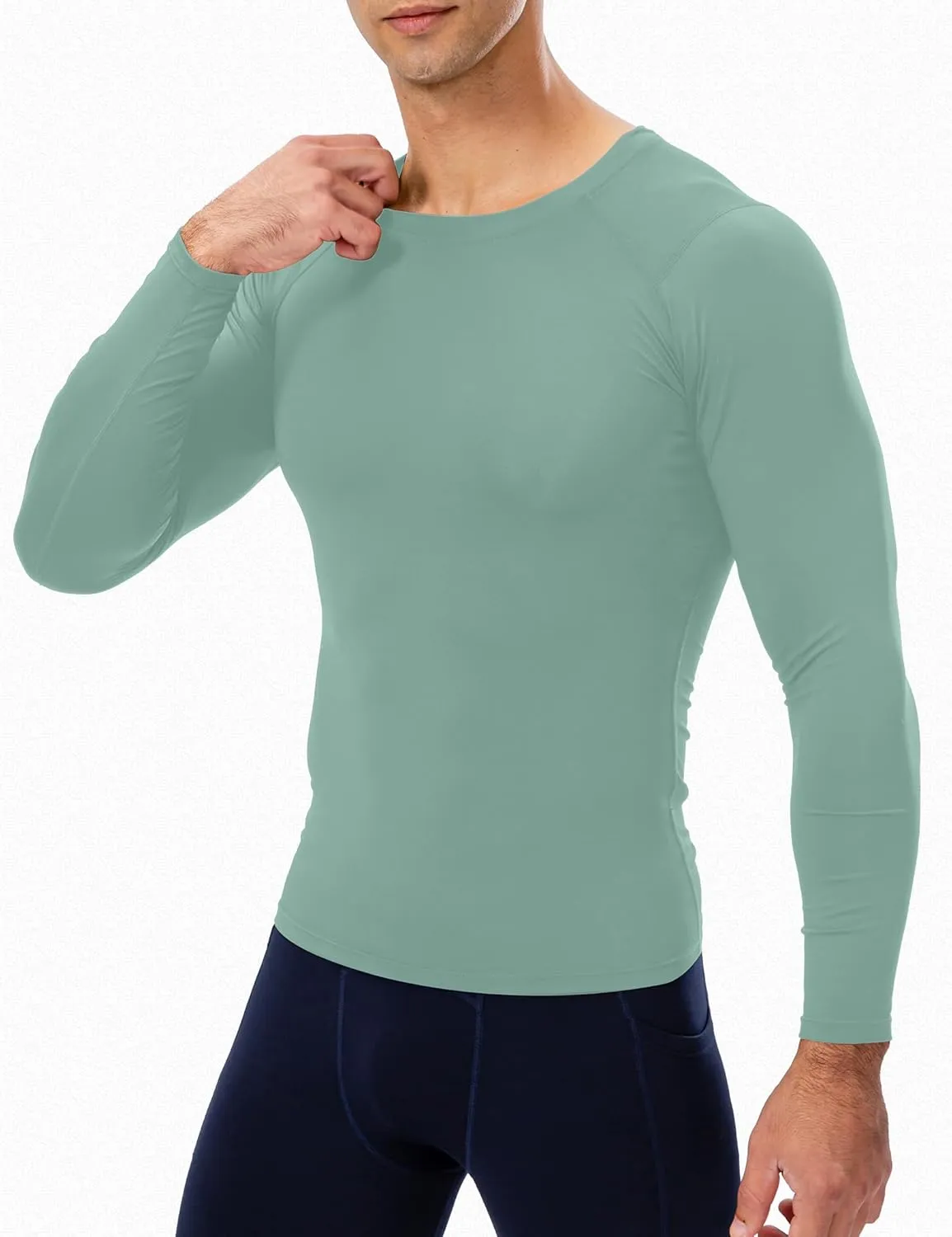 SPVISE Men's Compression Shirt Long Sleeve Athletic Workout T-Shirts Top Active Sport Baselayer Undershirt Gear Shirt Dry Fit