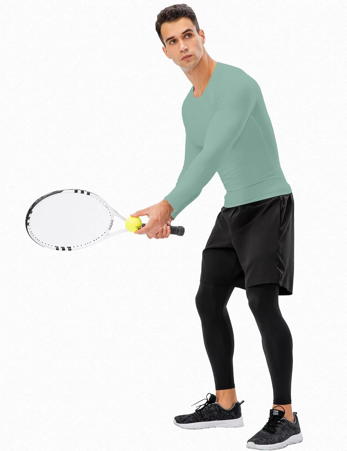 SPVISE Men's Compression Shirt Long Sleeve Athletic Workout T-Shirts Top Active Sport Baselayer Undershirt Gear Shirt Dry Fit