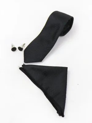 TBS35 3Pcs Tie Gift Box Tie Cuff-Link Pocket Square
