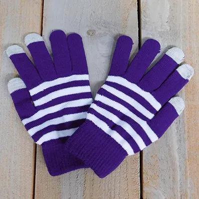 Texting Gloves Royal And White