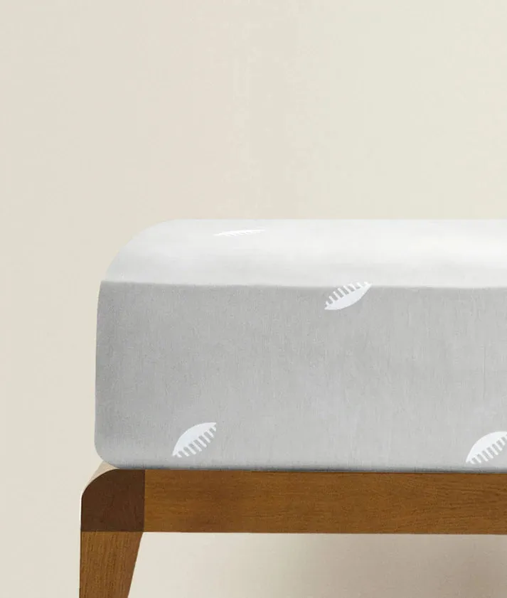 The Baby Atelier 100% Organic Fitted Crib Sheet Grey Comb