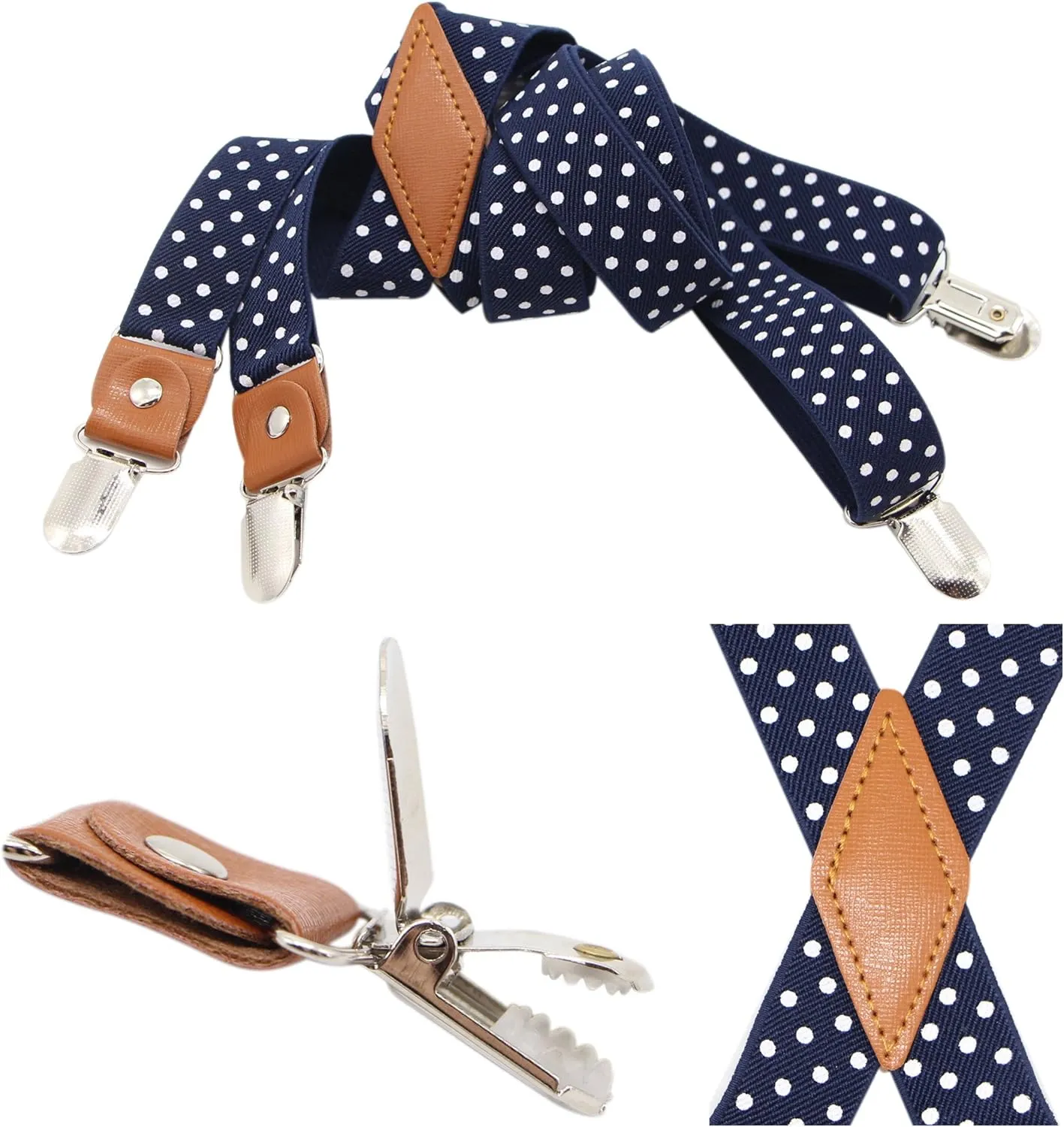 Timiot Mens Suspender and Bowtie Set X Back Heavy Duty Adjustable Elastic Clips