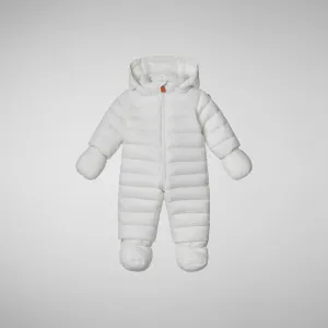 Unisex kids' hooded jumpsuit Storm in off white