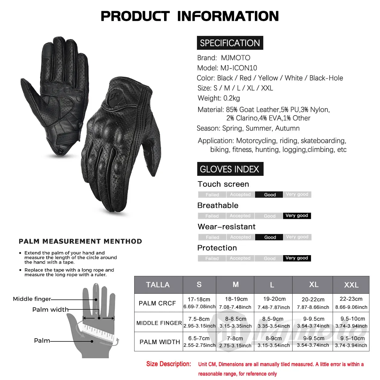 Vintage Black Leather Motorcycle Gloves | Breathable Anti-Slip Racing Gloves for Men
