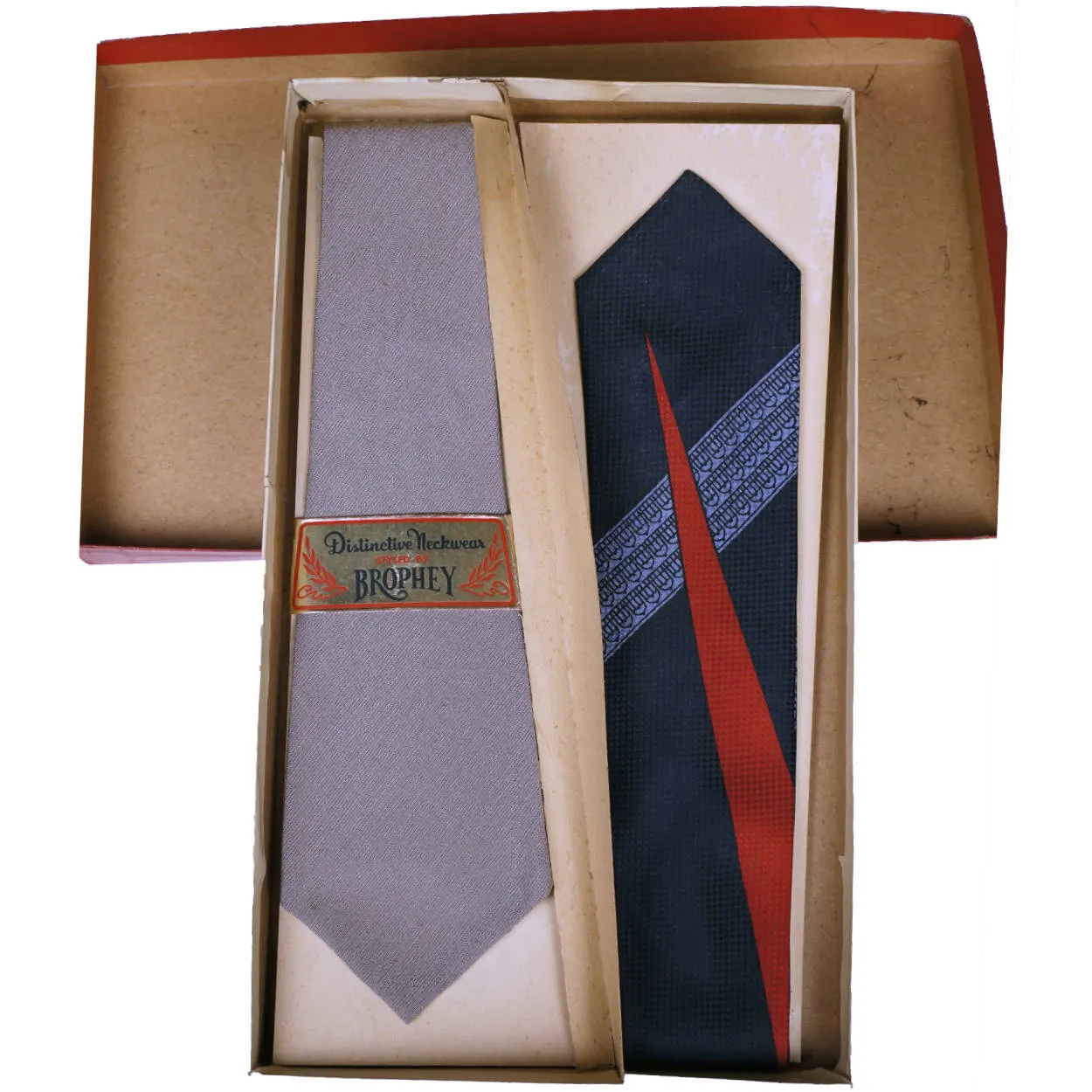 Vintage Unused Ties 1930s 40s Neckties by W A Brophey in Original Box