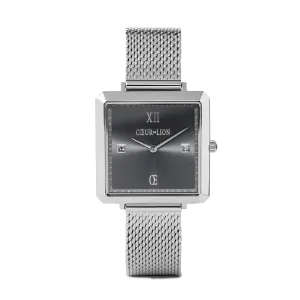 Watch Iconic Square Graphite Sunray Milanese Stainless Steel