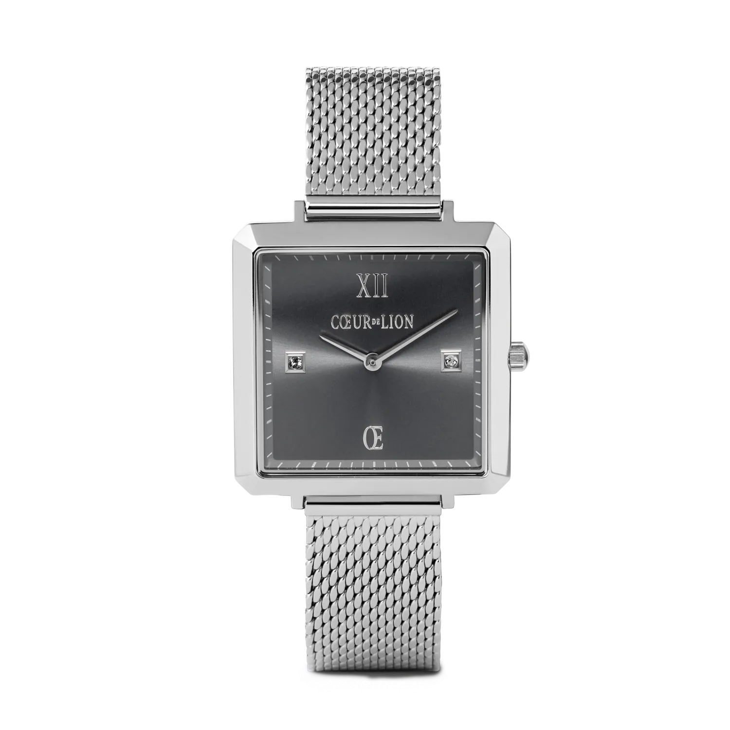 Watch Iconic Square Graphite Sunray Milanese Stainless Steel