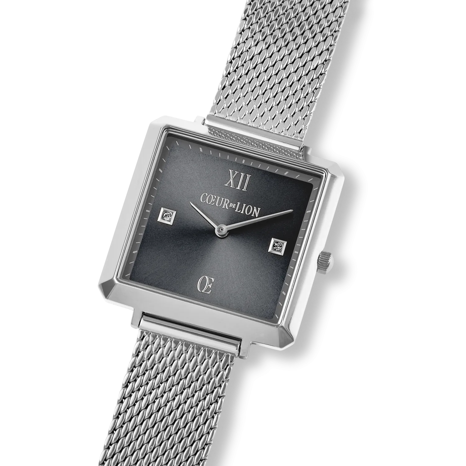 Watch Iconic Square Graphite Sunray Milanese Stainless Steel
