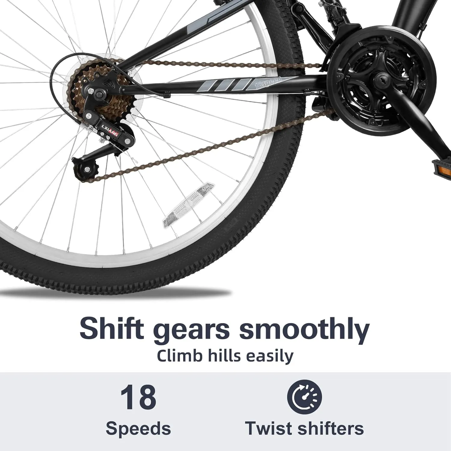 WEIZE Mountain Bike, 26/27.5 inch Outdoor Cycling Bike,18-Speed/High-Carbon Steel/Dual Full Suspension, Adjustable Ergonomic Seat for Men Women Adult, MTB Bicycle with Suspension Fork,Sleek Colors