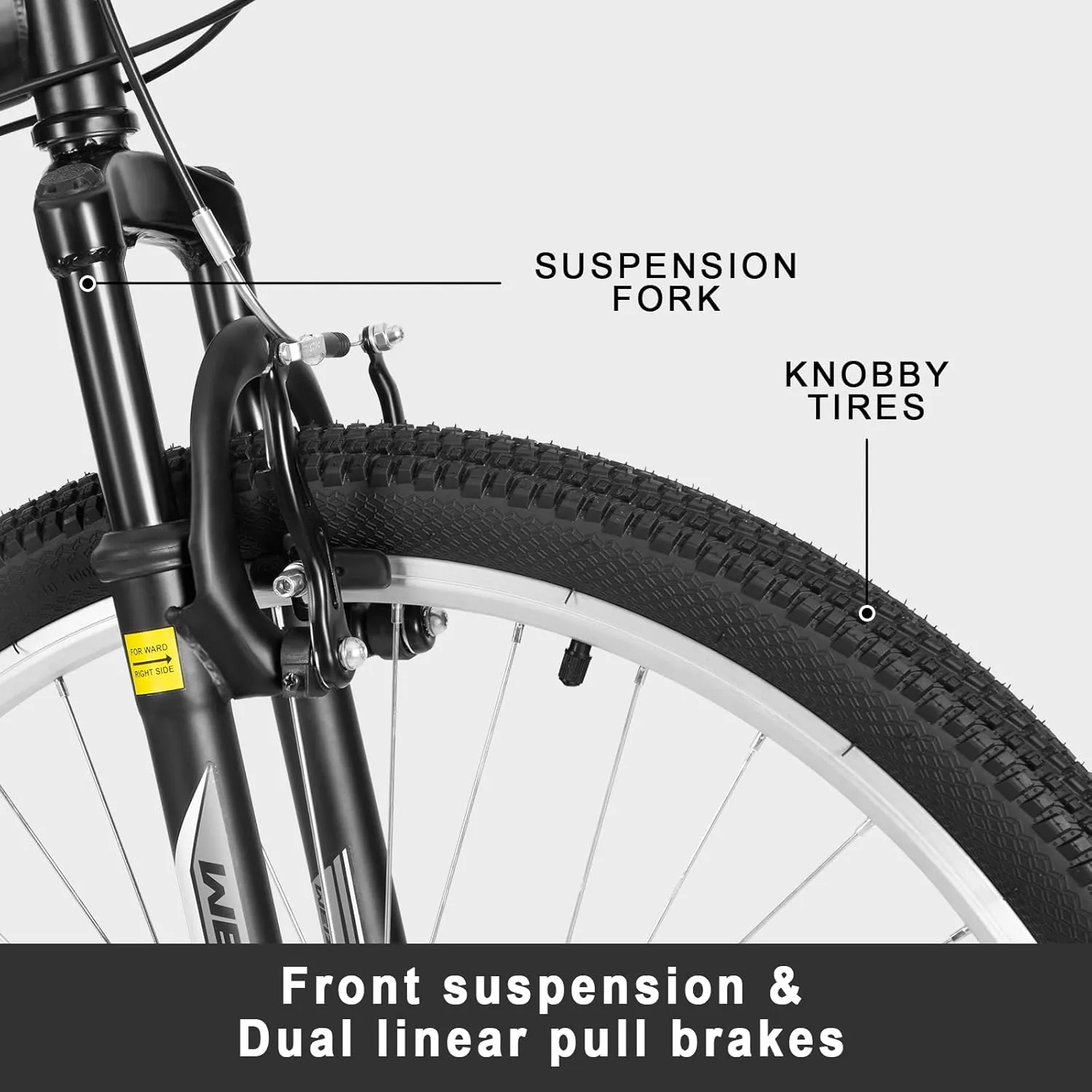 WEIZE Mountain Bike, 26/27.5 inch Outdoor Cycling Bike,18-Speed/High-Carbon Steel/Dual Full Suspension, Adjustable Ergonomic Seat for Men Women Adult, MTB Bicycle with Suspension Fork,Sleek Colors
