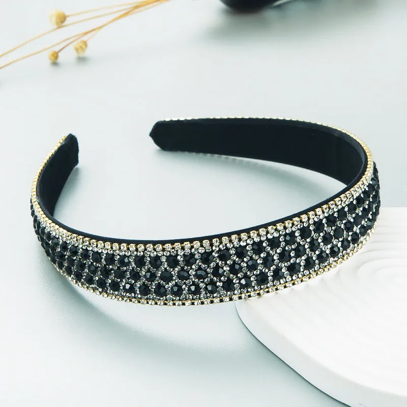 Wholesale Trendy Colorful Full Diamond Anti Slip Simple Headband