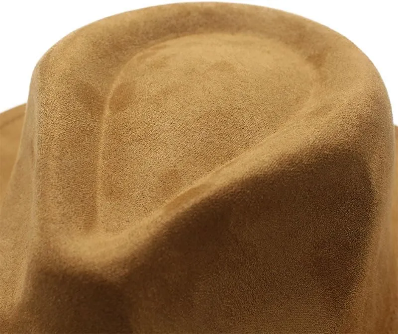 Wide Brim Suede Fedora Hats Unisex Newsboy Cap Suede Panama Hat Solid Retro Fedora for Men Women 2025