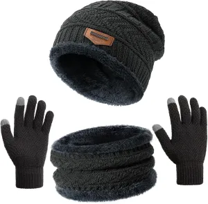 Winter Hats for Women/Men - Beanies Hats Neck Scarfs Set Warm Slouchy Beanie Snow Knit Skull Cap Gifts for Women & Men