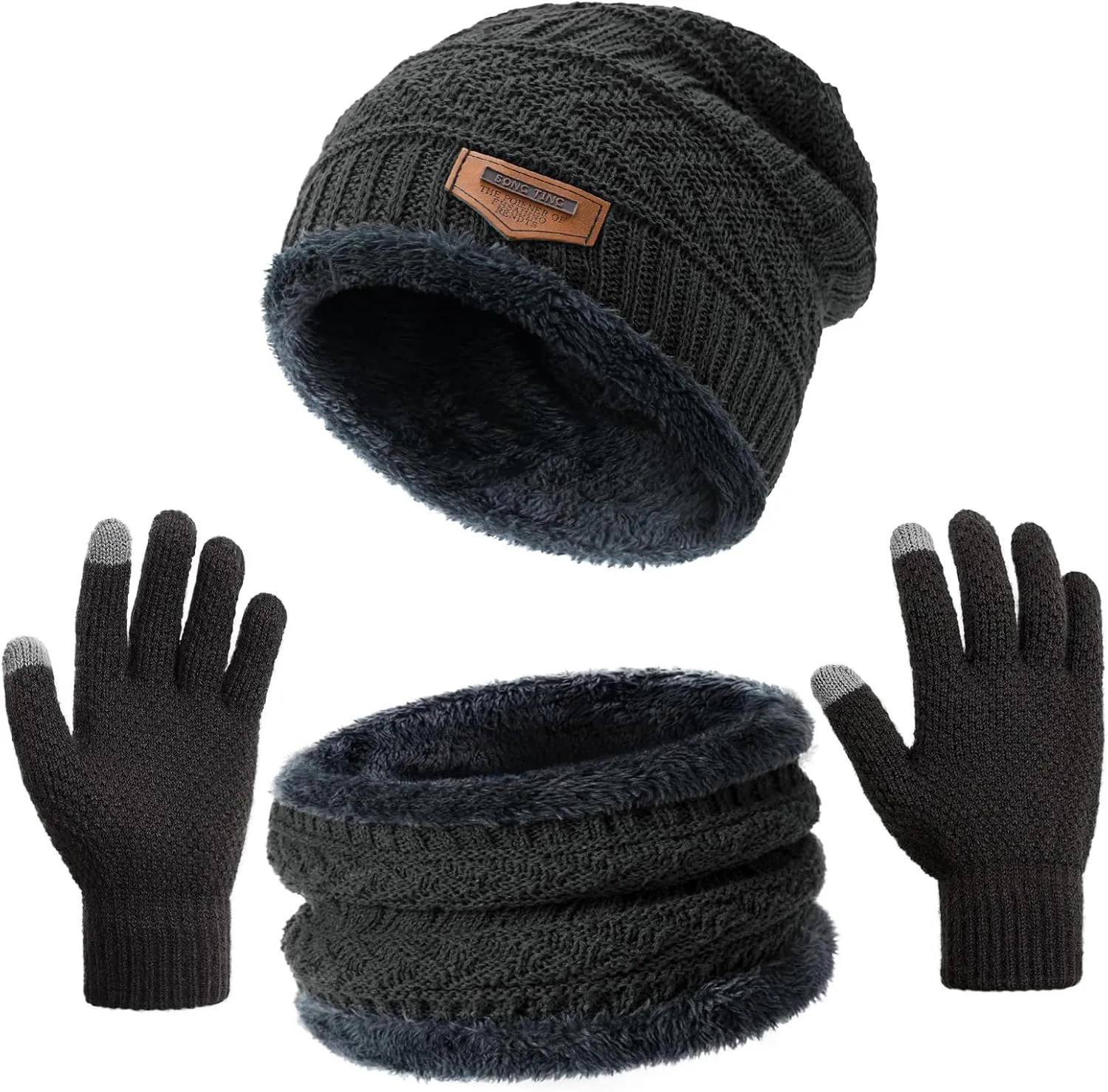 Winter Hats for Women/Men - Beanies Hats Neck Scarfs Set Warm Slouchy Beanie Snow Knit Skull Cap Gifts for Women & Men