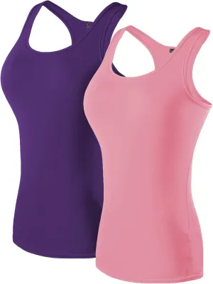 Women's Fitness Fast Dry Compression Running Sleeveless Athletic Tank Top 2/3 Packs
