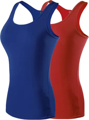 Women's Fitness Fast Dry Compression Running Sleeveless Athletic Tank Top 2/3 Packs