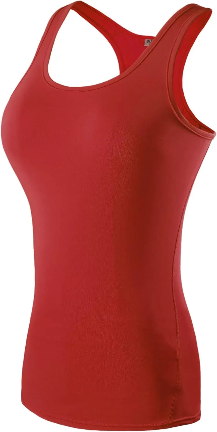 Women's Fitness Fast Dry Compression Running Sleeveless Athletic Tank Top 2/3 Packs