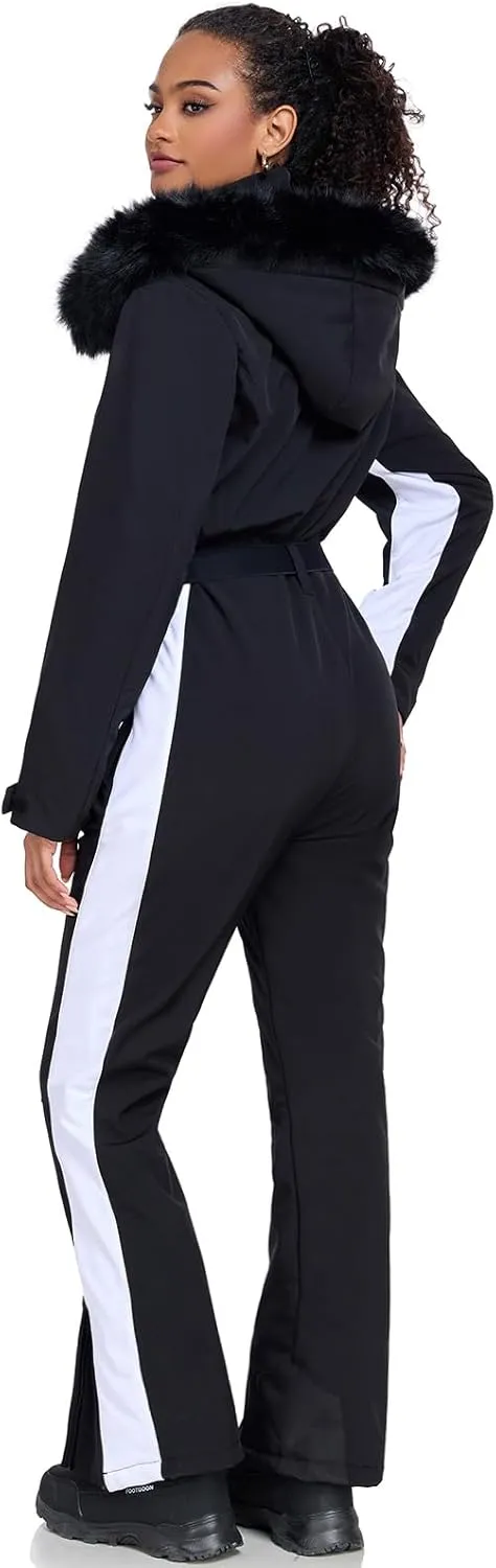 YEEFINE Women's Ski Suit One Piece Jumpsuits Snowsuits Waterproof Snowboard Suit Winter Outdoor Ski Jacket and Pants