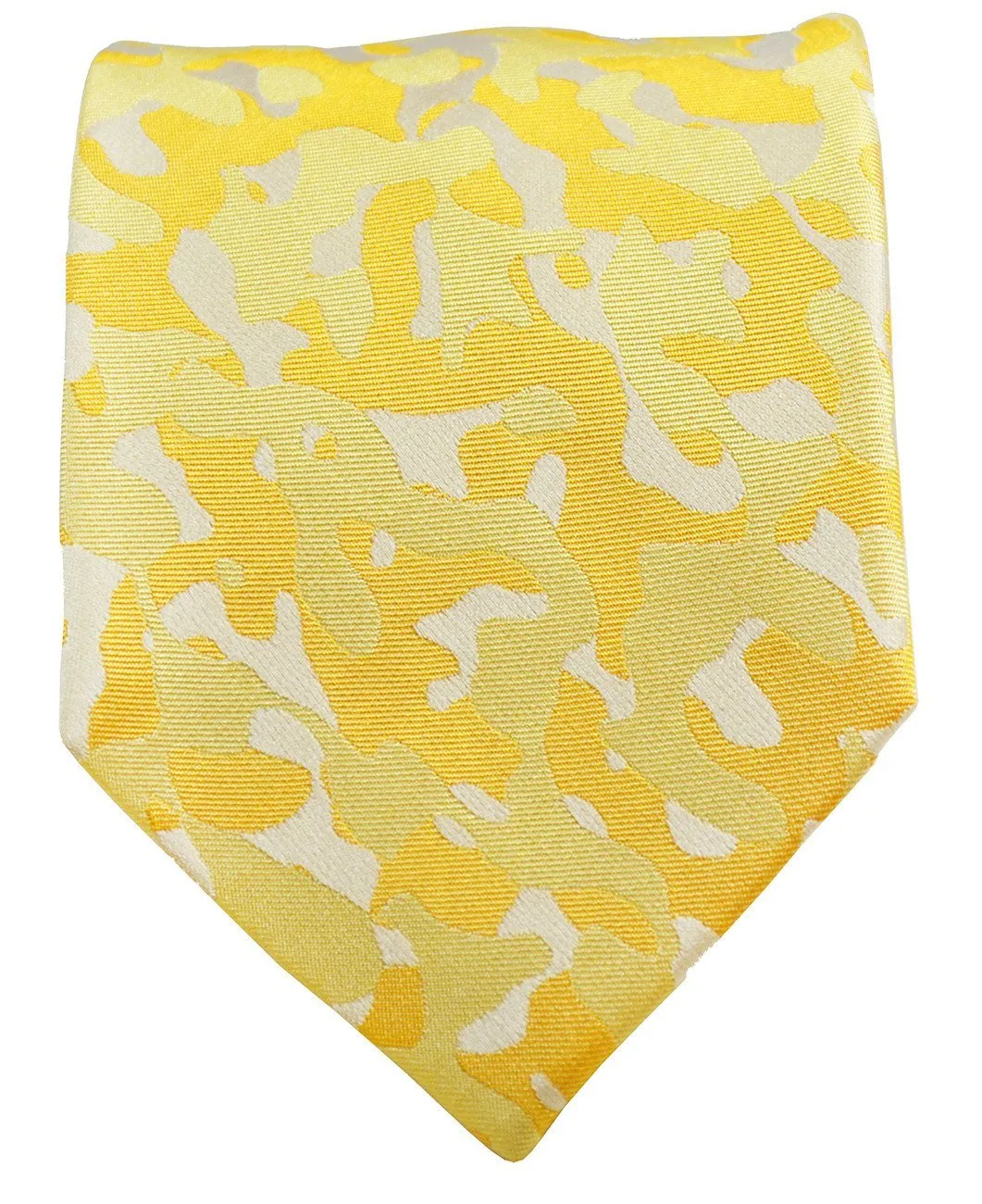 Yellow Camouflage Silk Tie and Pocket Square