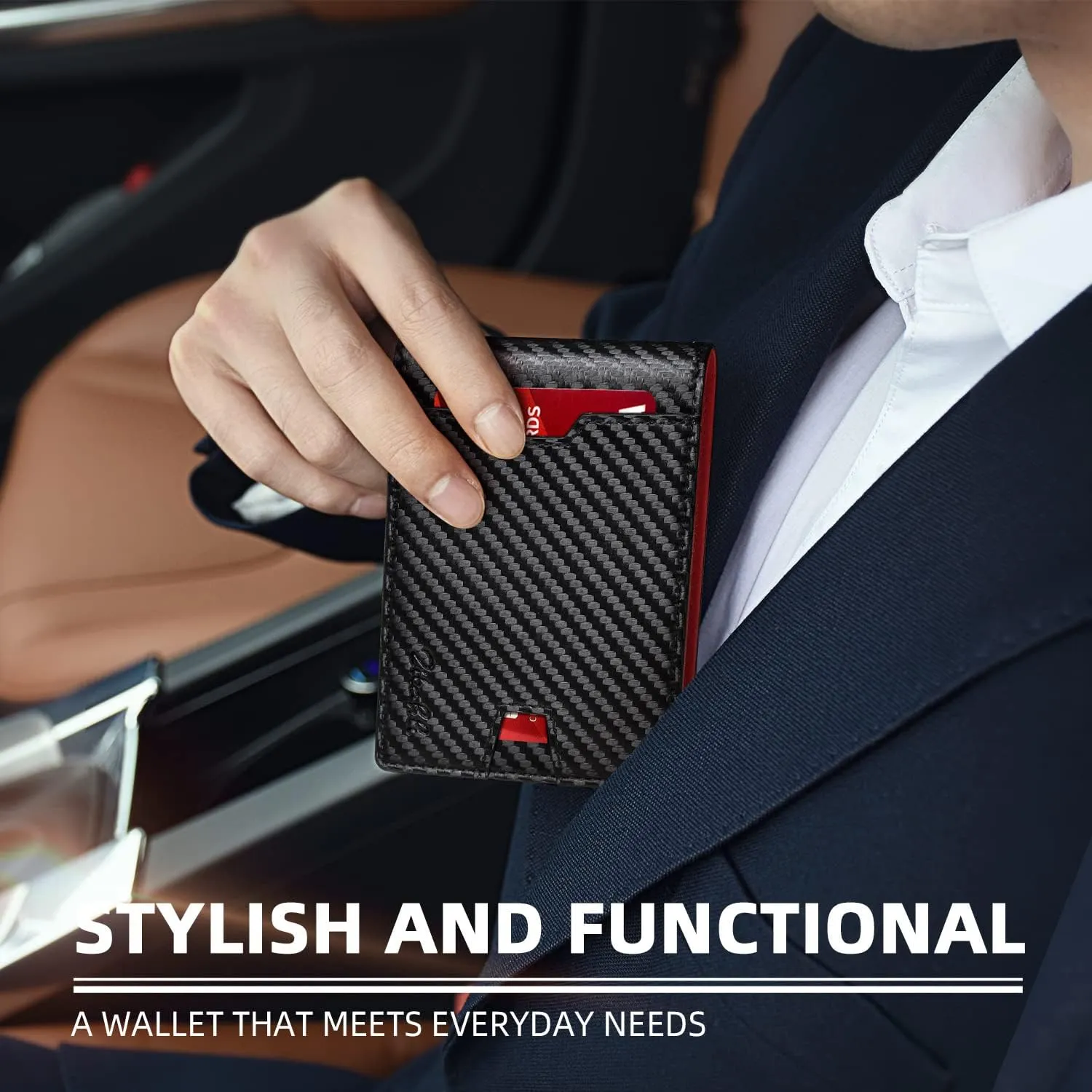 Zitahli Mens-Wallet-Slim-Leather-RFID Blocking Wallet for Men Minimalist Bifold Credit Card Holder with Gift Box