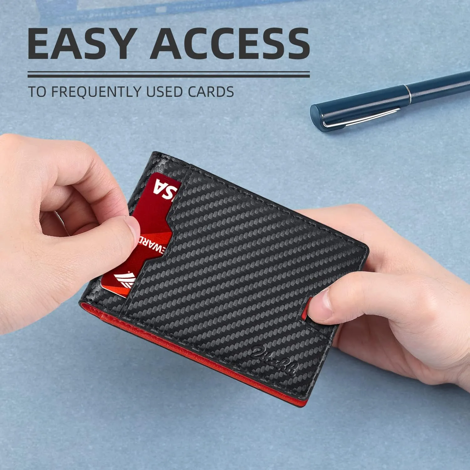 Zitahli Mens-Wallet-Slim-Leather-RFID Blocking Wallet for Men Minimalist Bifold Credit Card Holder with Gift Box